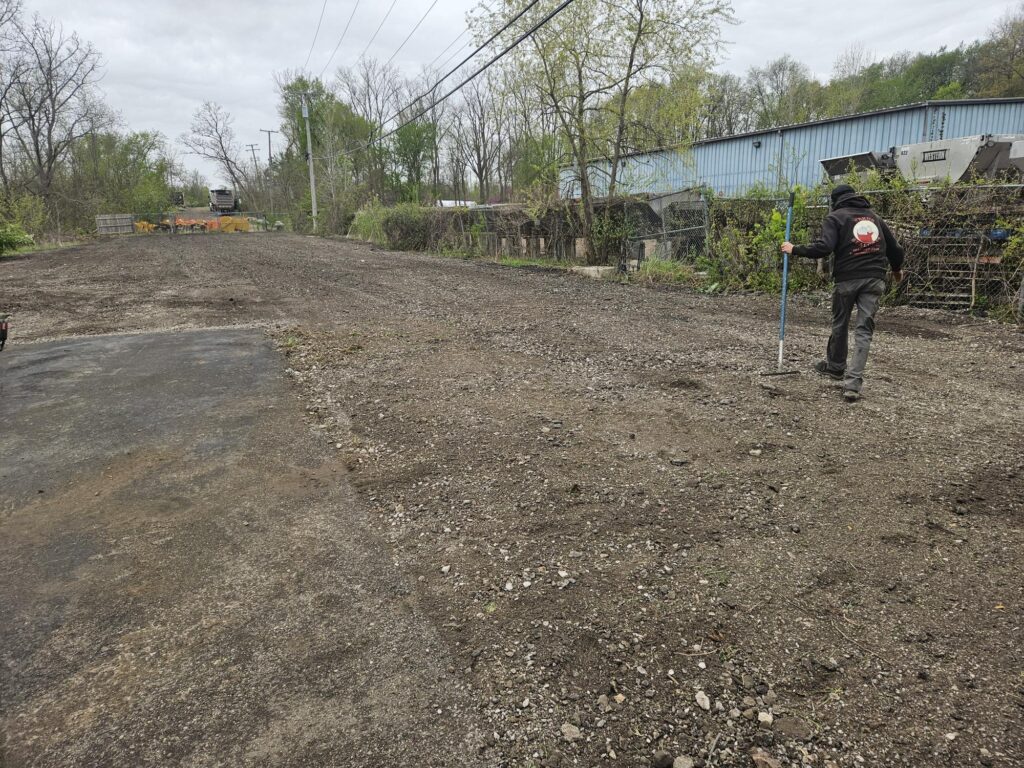 Commercial parking lot grading and stone base prep in Auburn Hills Michigan.
